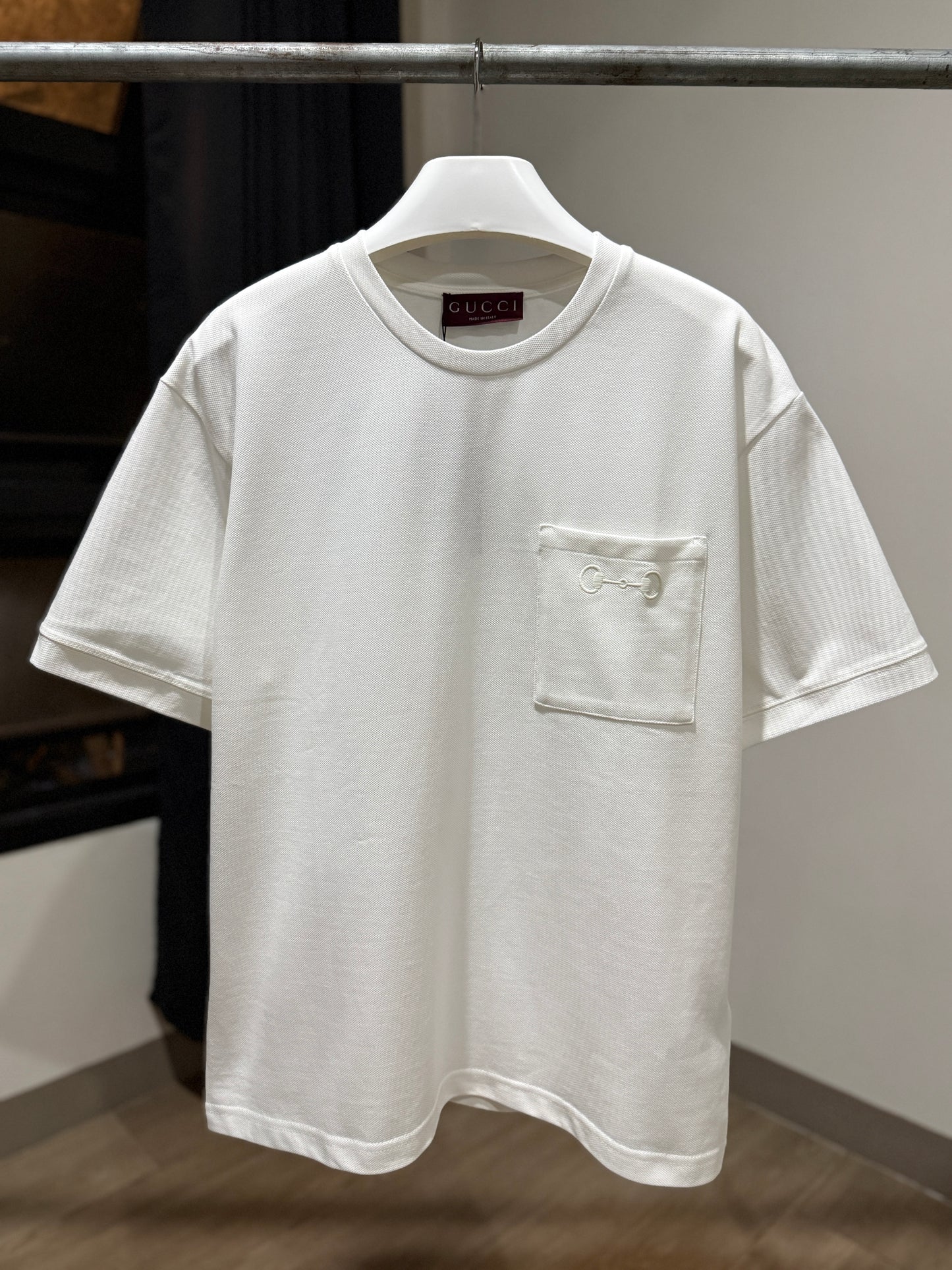 Gucci Pocket Piquet T-Shirt (White)