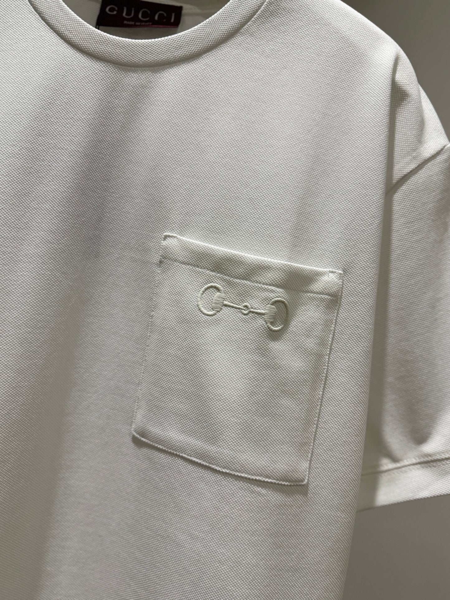 Gucci Pocket Piquet T-Shirt (White)