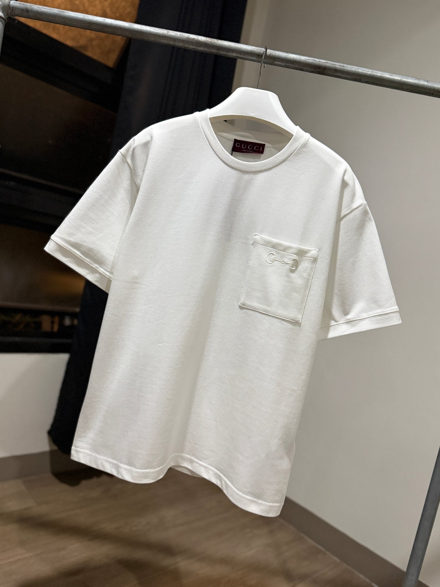 Gucci Pocket Piquet T-Shirt (White)