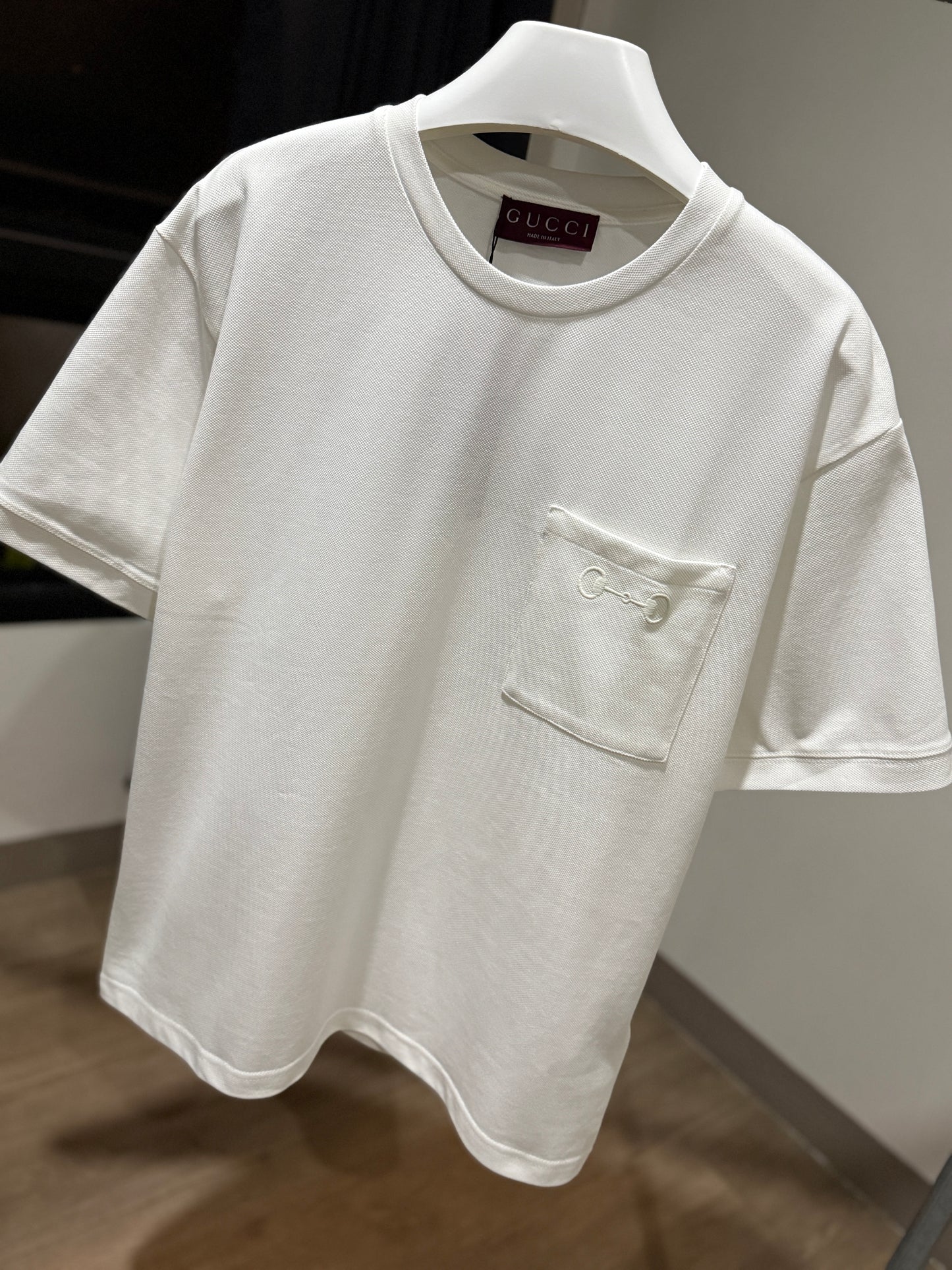 Gucci Pocket Piquet T-Shirt (White)