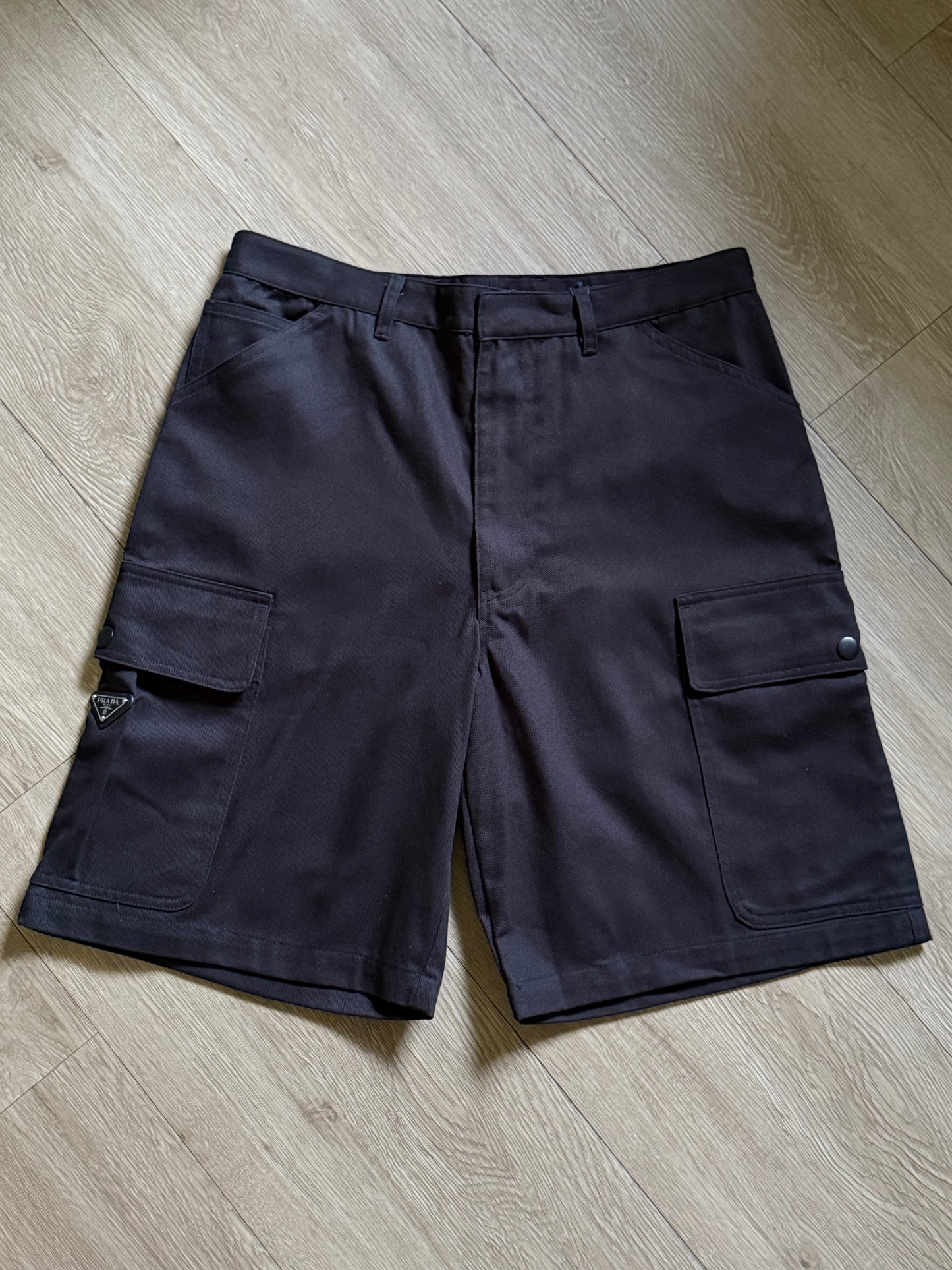 Prada Black Cotton Bermudas