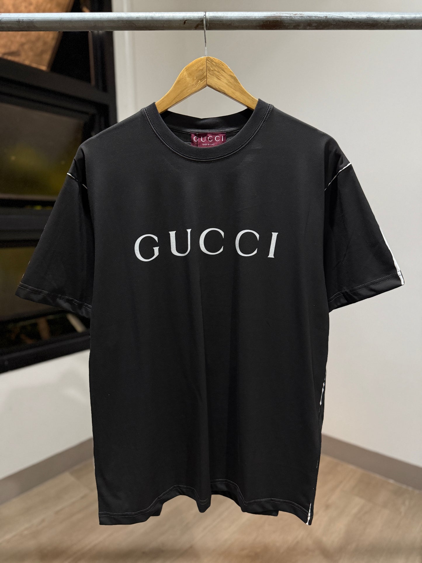 Gucci Printed Cotton T-Shirt (Black)