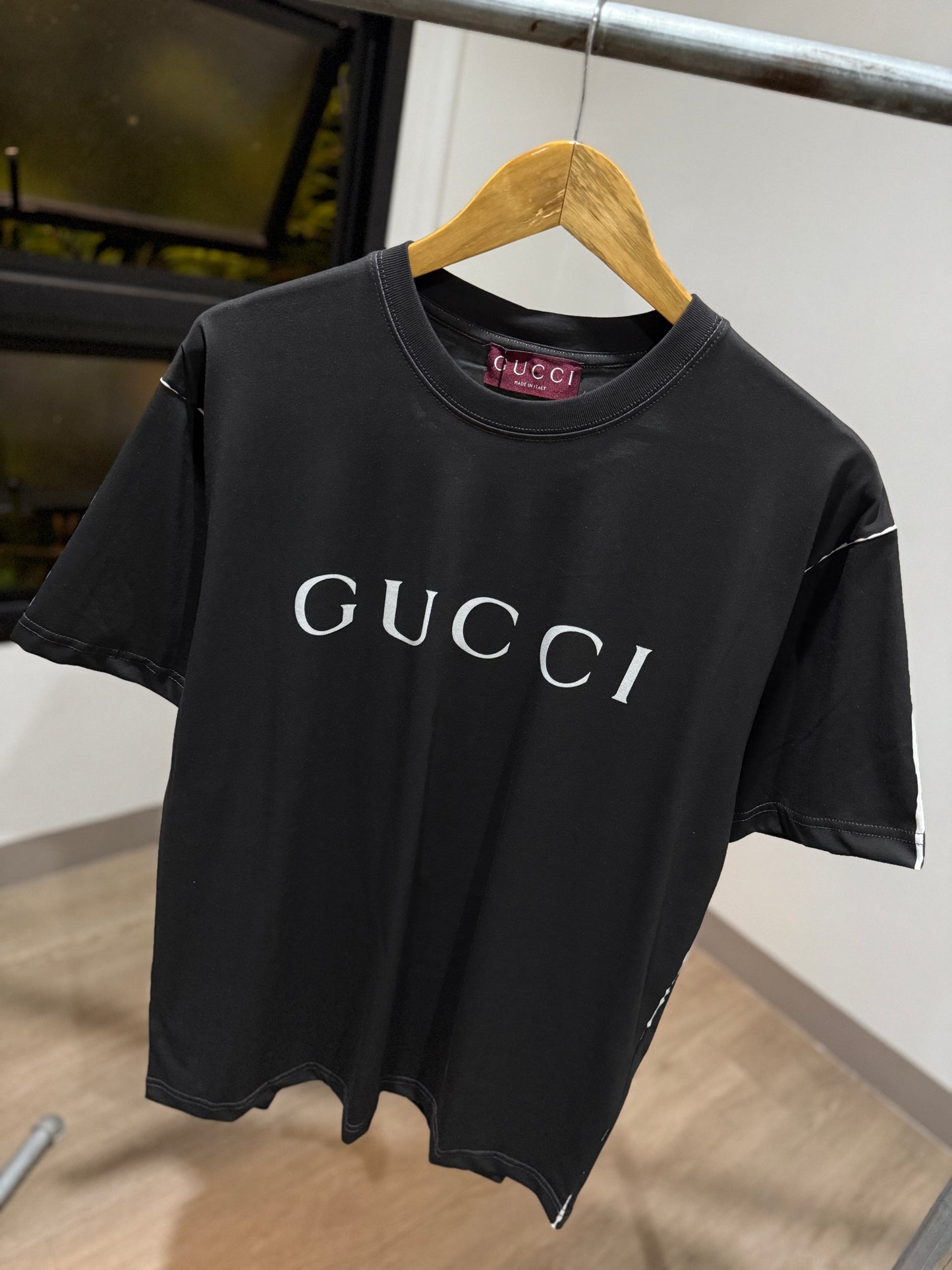 Gucci Printed Cotton T-Shirt (Black)