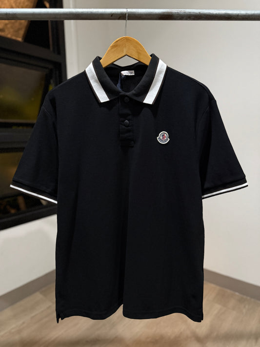 Moncler Piquet Polo Shirt (Black/White)