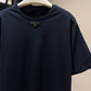 Prada Mid Logo Cotton T-Shirt (Navy)