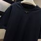 Prada Mid Logo Cotton T-Shirt (Navy)