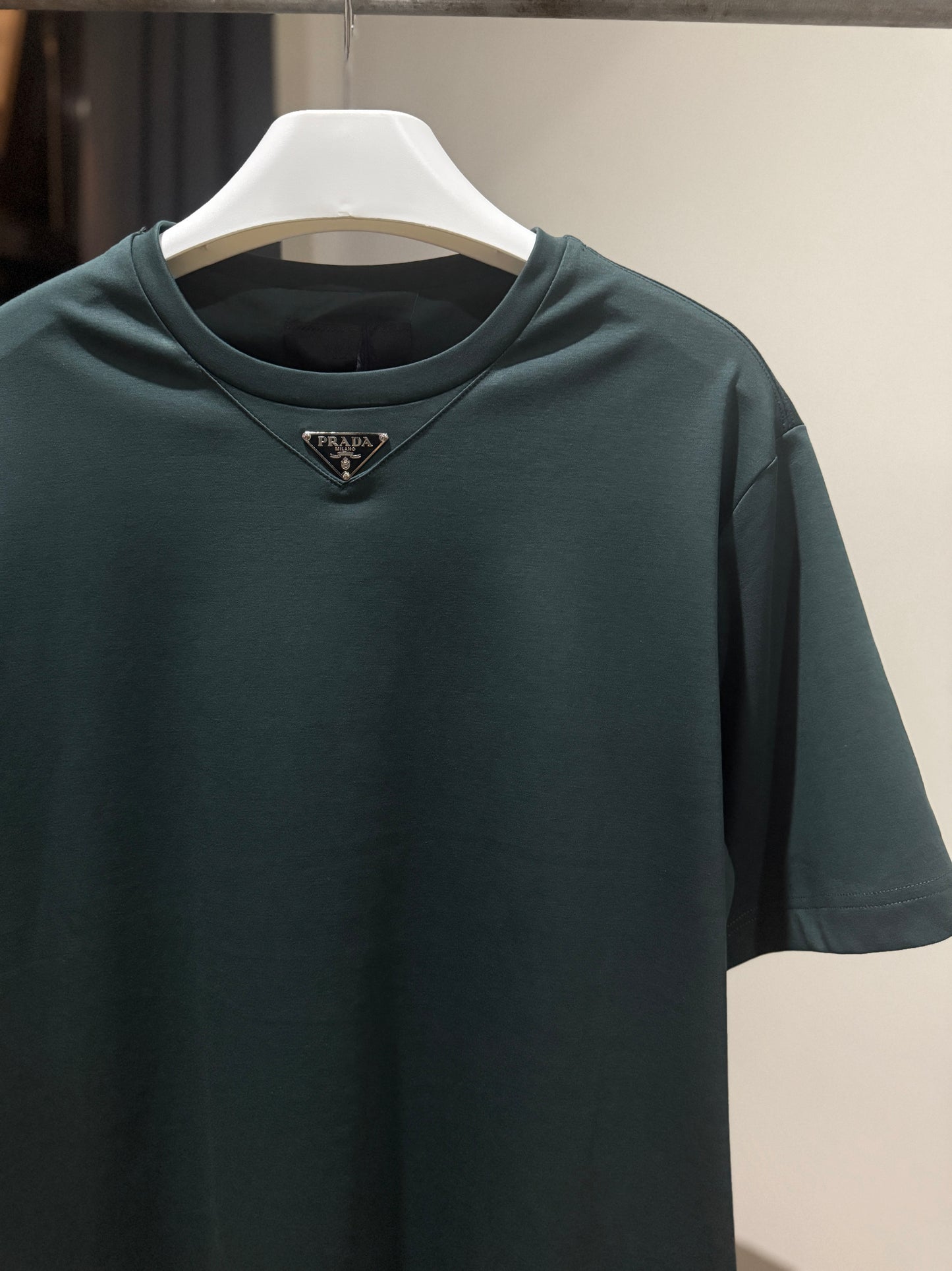 Prada Mid Logo Cotton T-Shirt (Green)