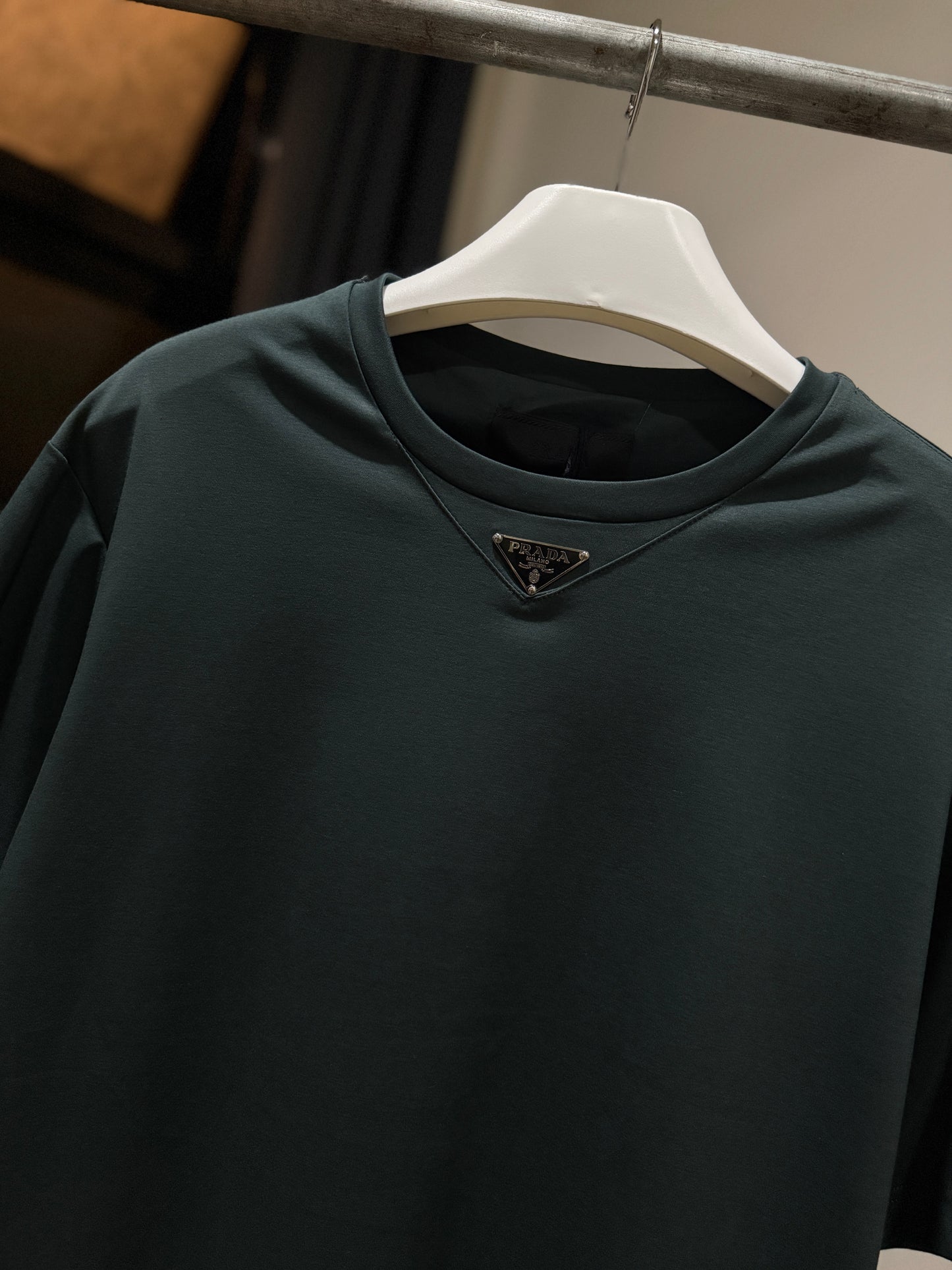 Prada Mid Logo Cotton T-Shirt (Green)