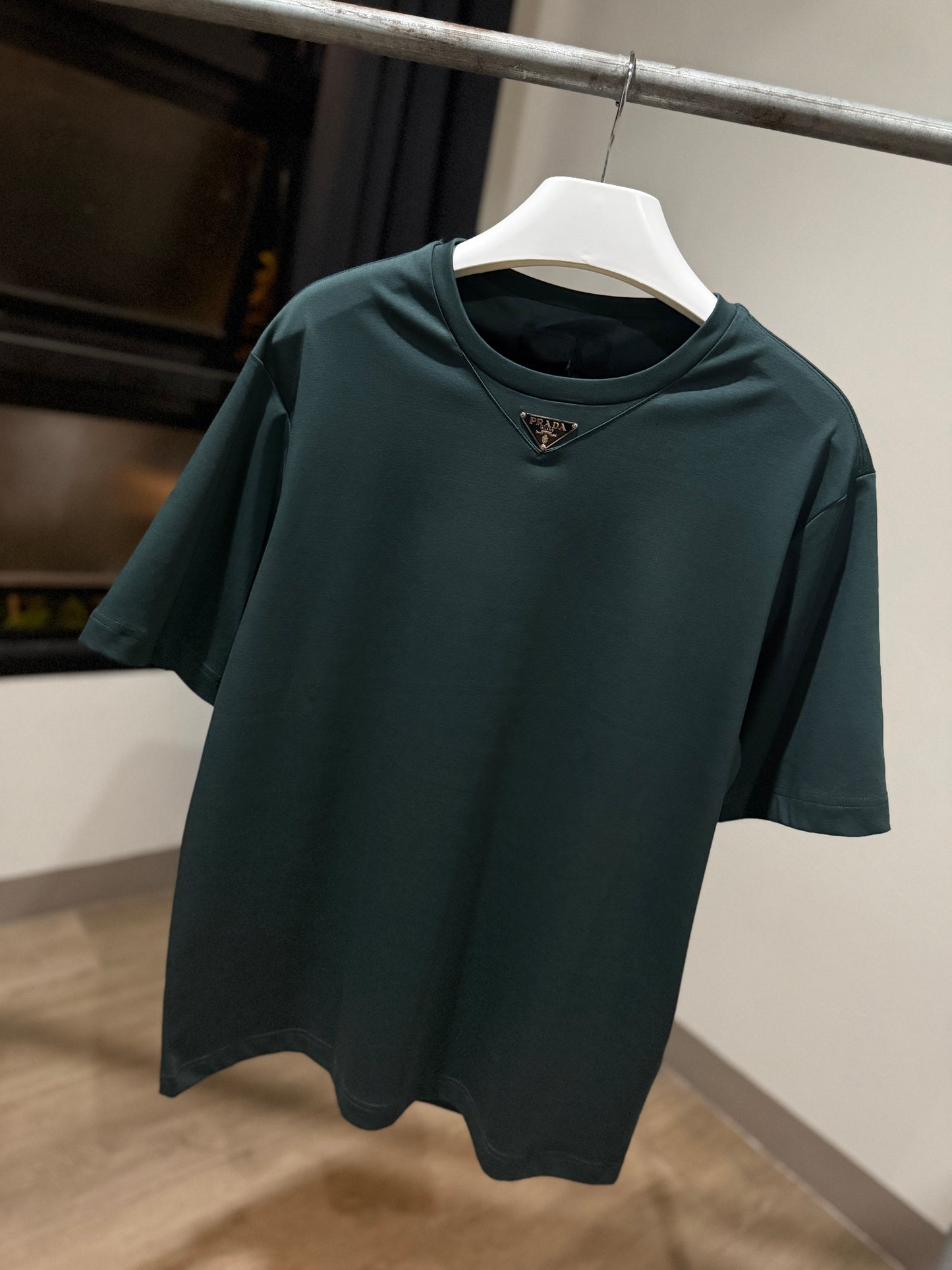 Prada Mid Logo Cotton T-Shirt (Green)
