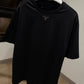 Prada Mid Logo Cotton T-Shirt (Black)