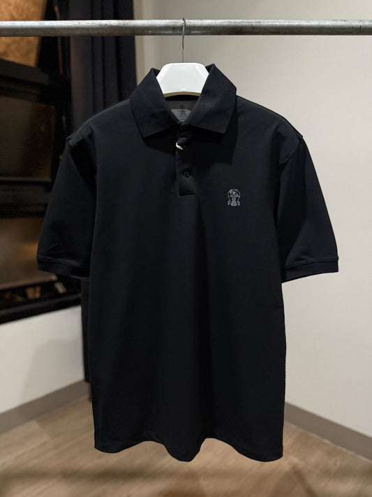 Brunello Cucinelli Pique Polo Shirt (Black)
