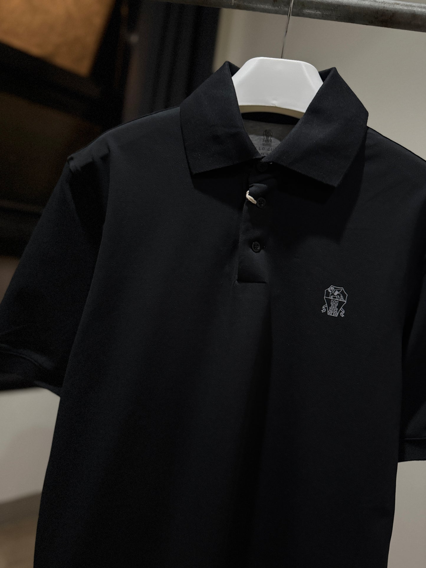 Brunello Cucinelli Pique Polo Shirt (Black)