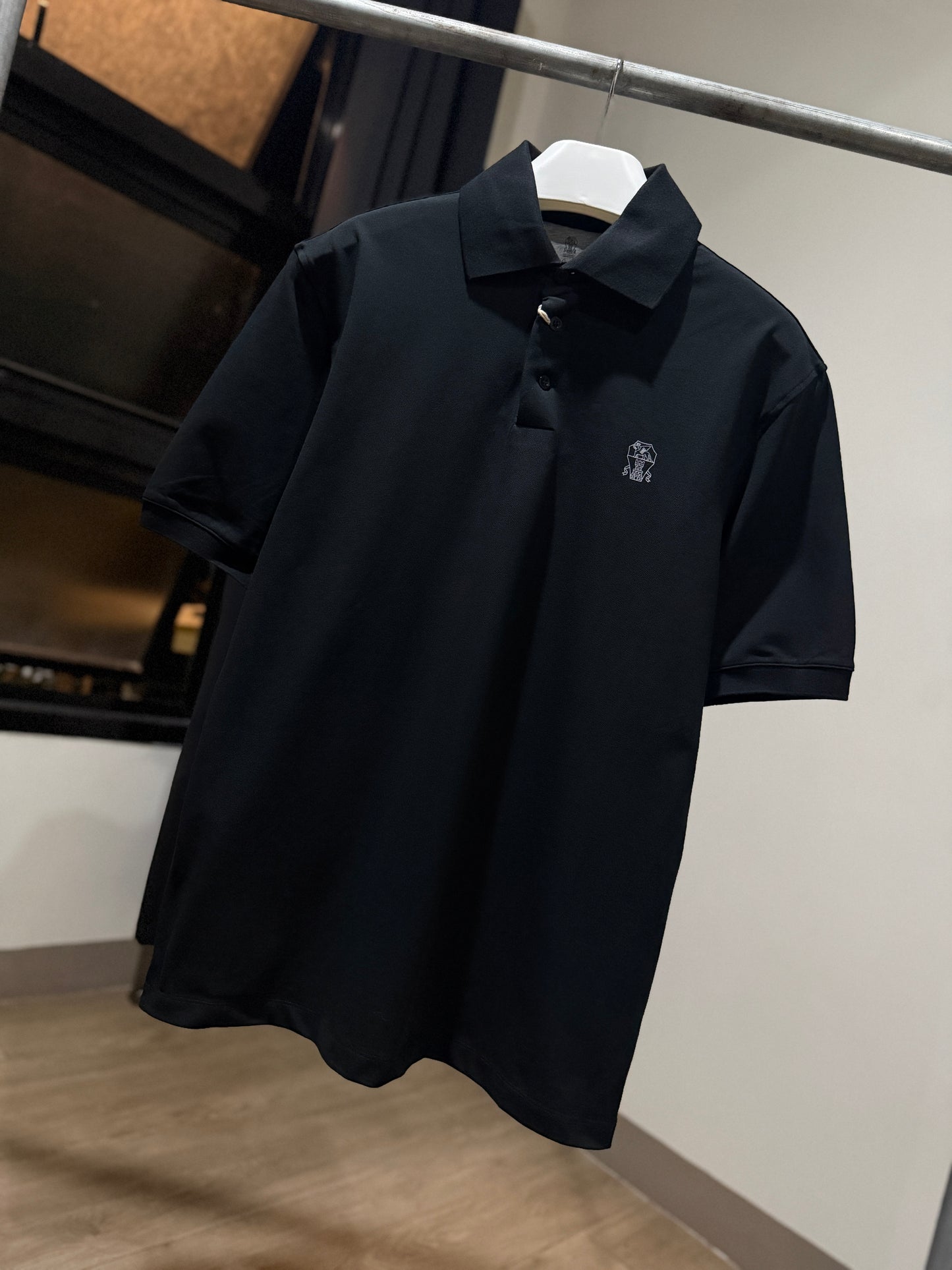 Brunello Cucinelli Pique Polo Shirt (Black)