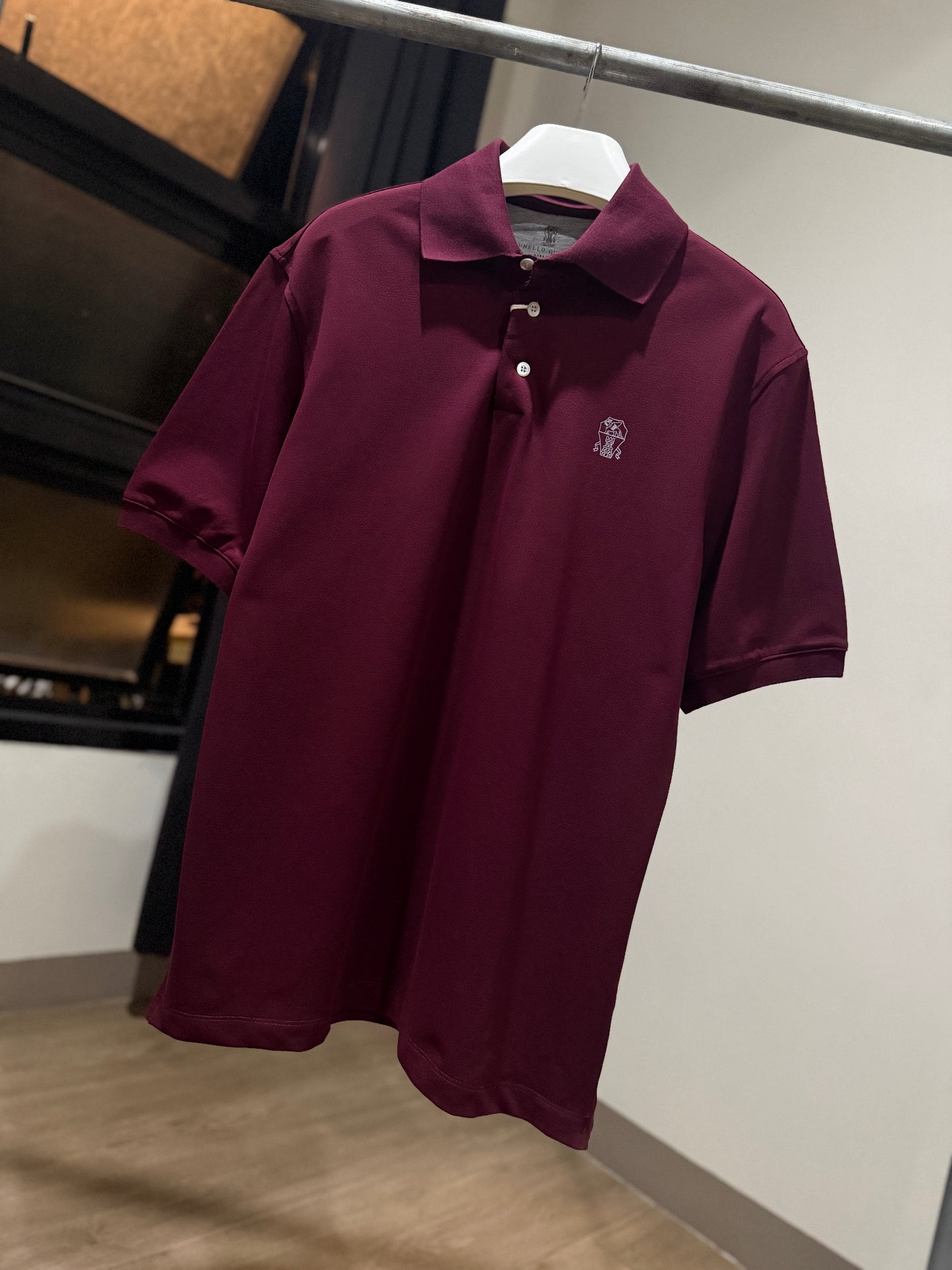 Brunello Cucinelli Pique Polo Shirt (Maroon)