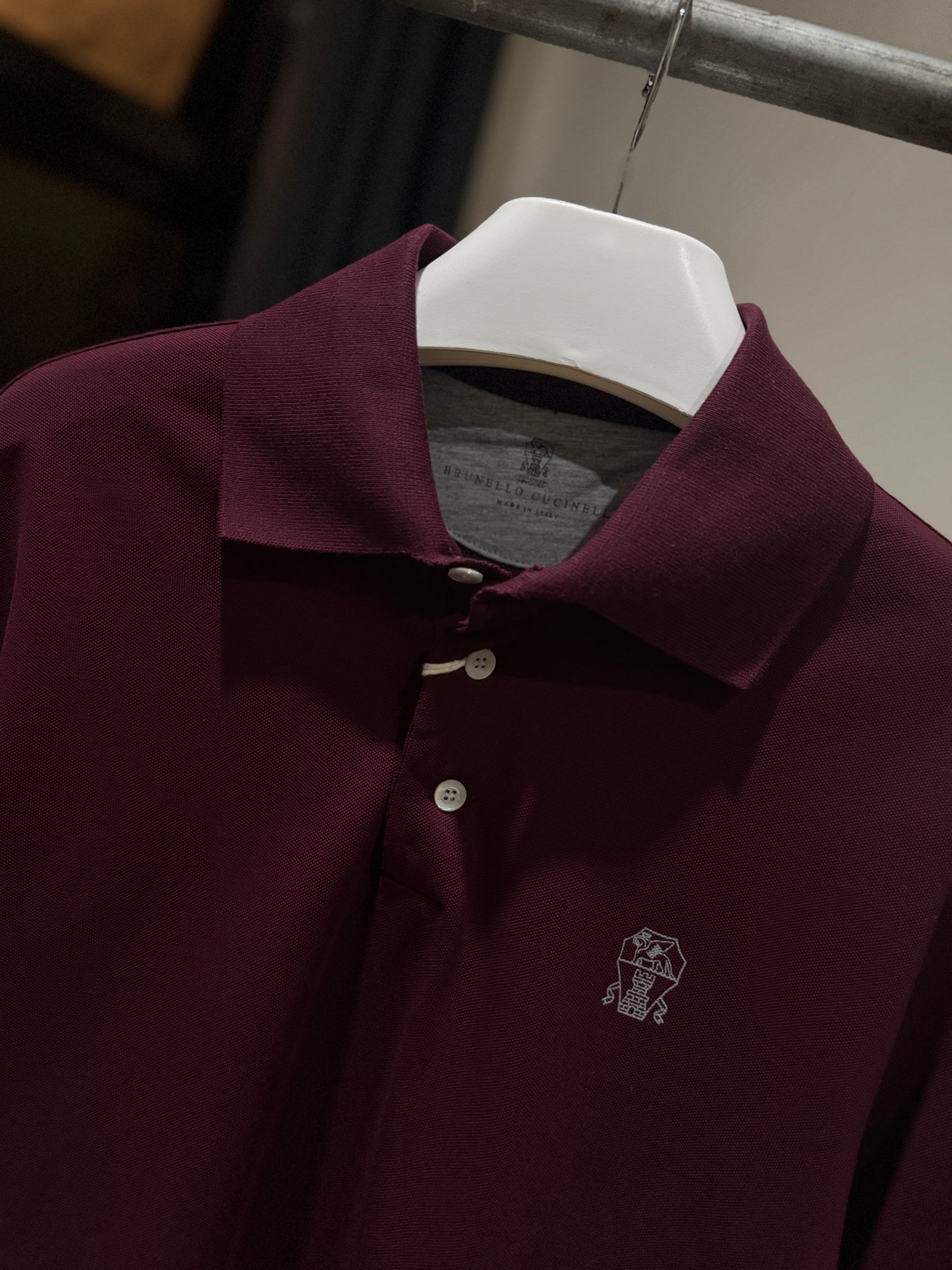 Brunello Cucinelli Pique Polo Shirt (Maroon)