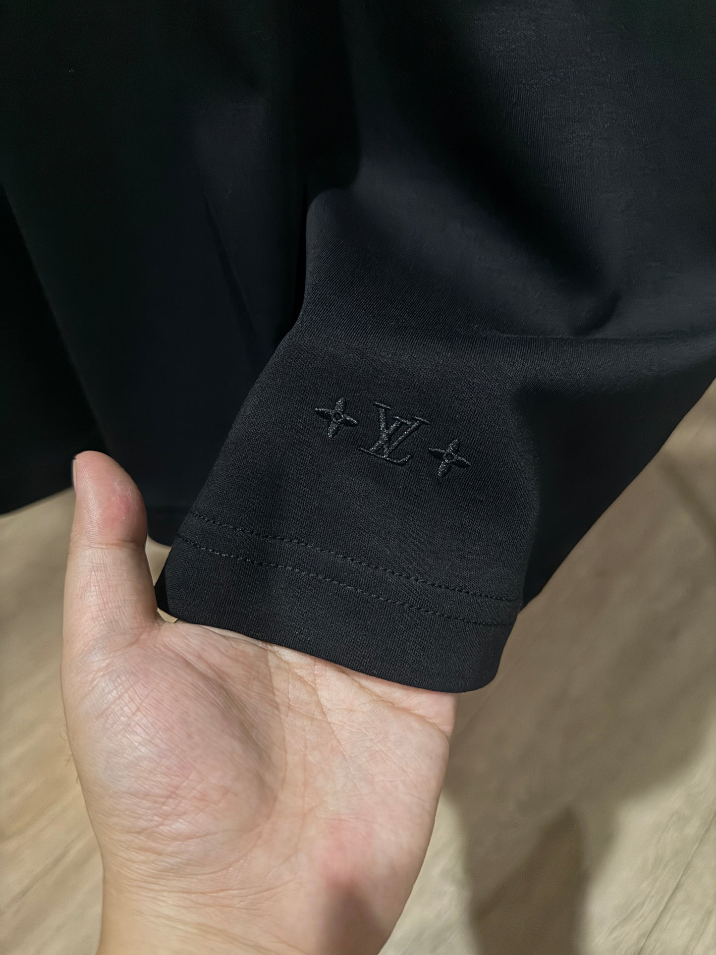 Louis Vuitton Embroidered Logo T-Shirt (Black)