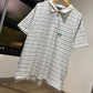Balenciaga Laurel Striped Cotton Piquet Polo Shirt