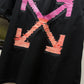 Off-White Gradient Pink Marker Tee (Oversized/Black)