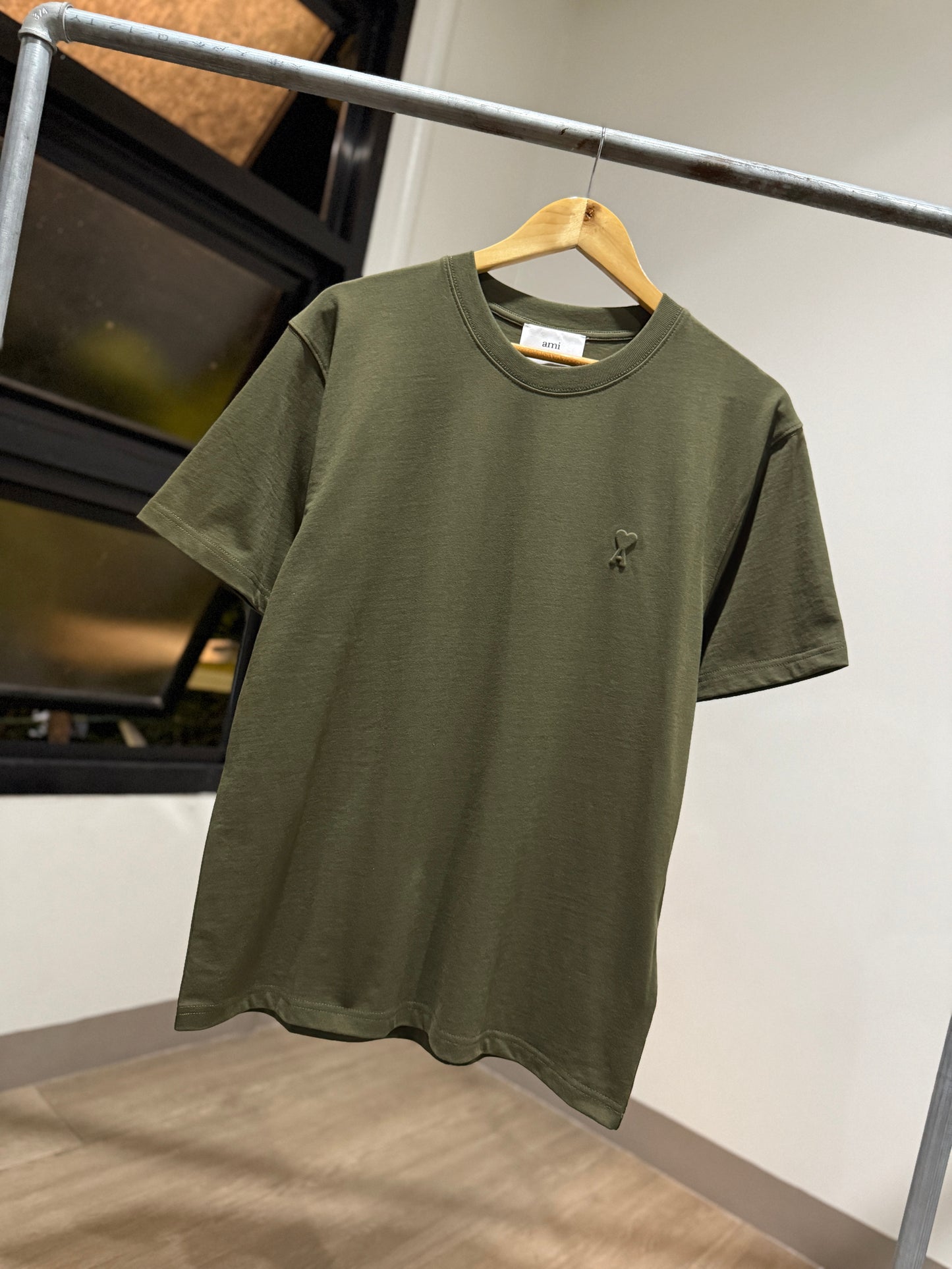 AMI de Coeur Embossed Logo T-Shirt (Sage Green)