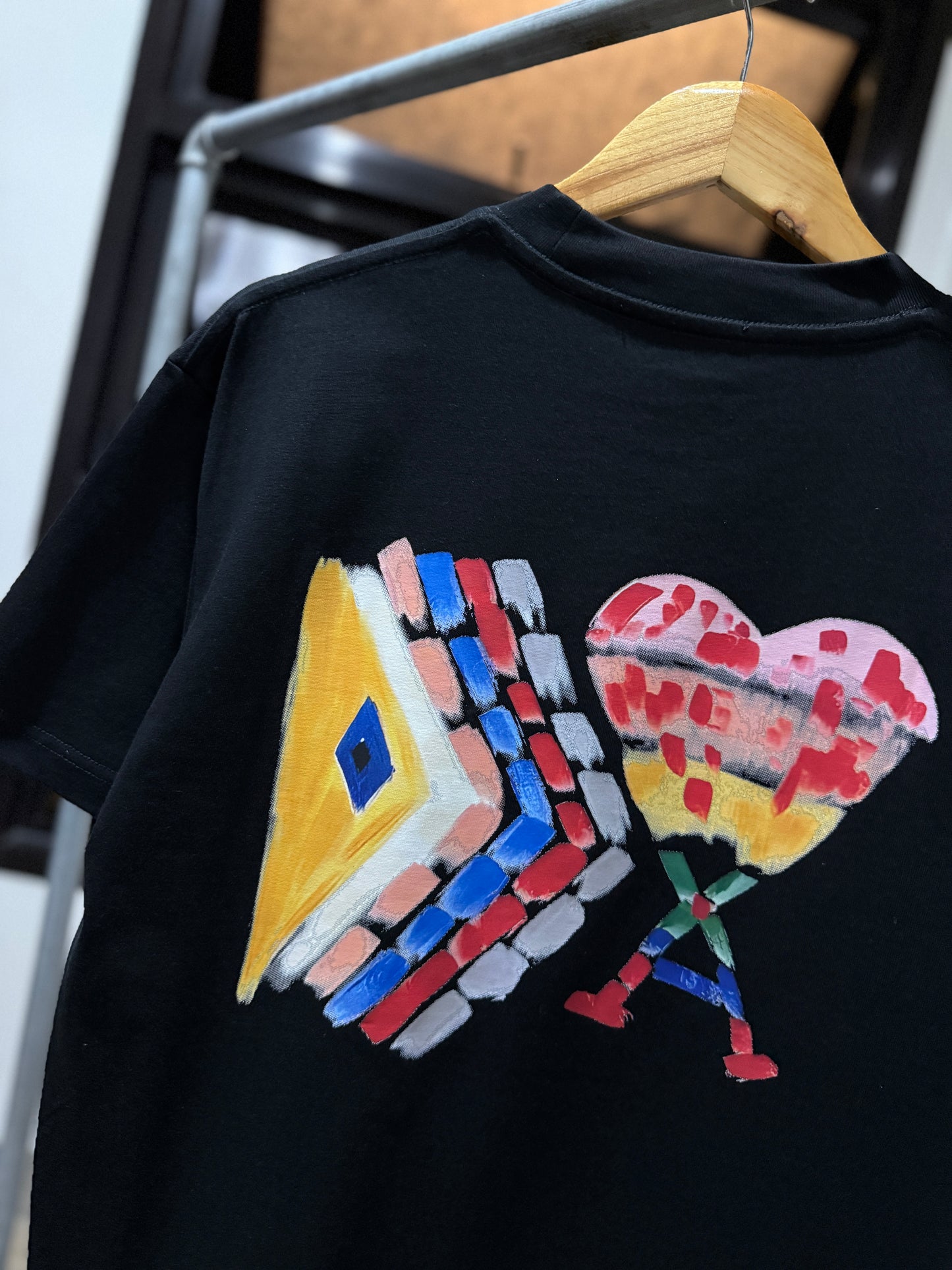 AMI Paris Painted T-Shirt (Black)