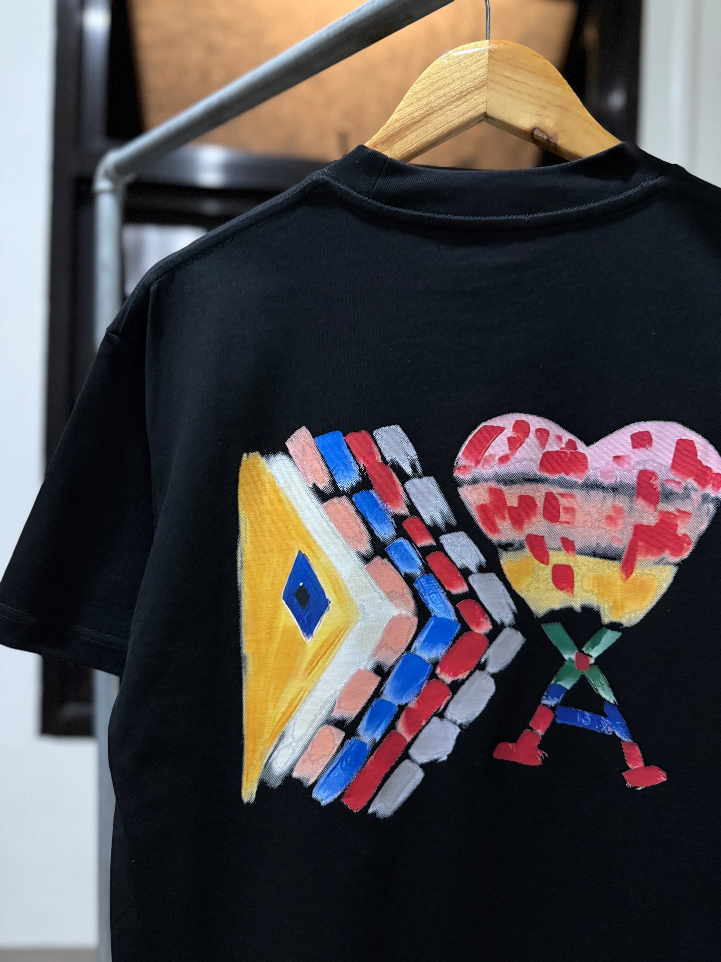 AMI Paris Painted T-Shirt (Black)