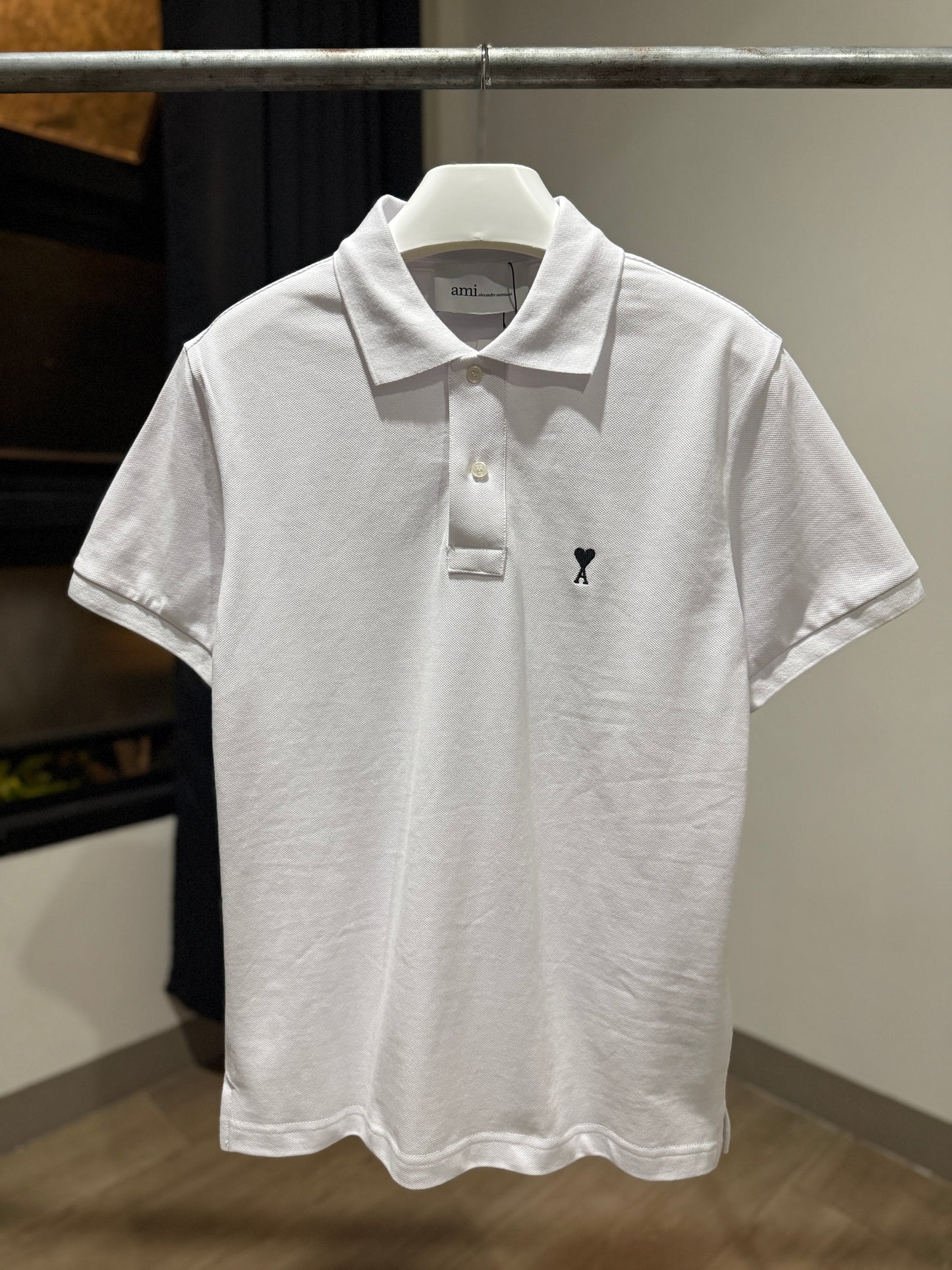 AMI de Coeur Short Sleeve Polo Shirt (White)