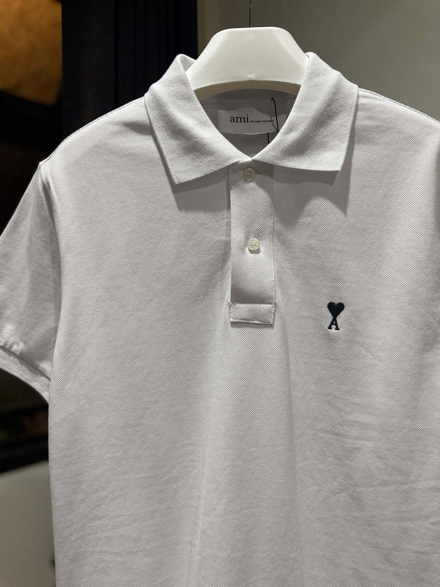 AMI de Coeur Short Sleeve Polo Shirt (White)