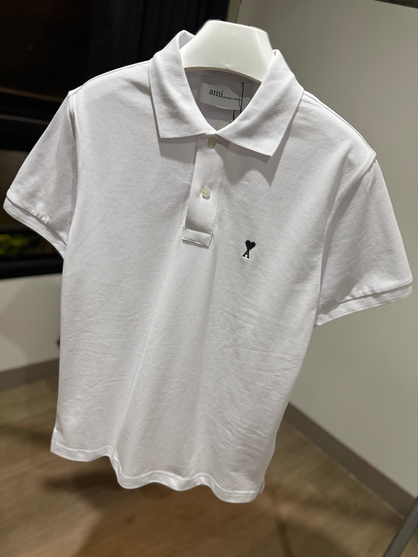 AMI de Coeur Short Sleeve Polo Shirt (White)