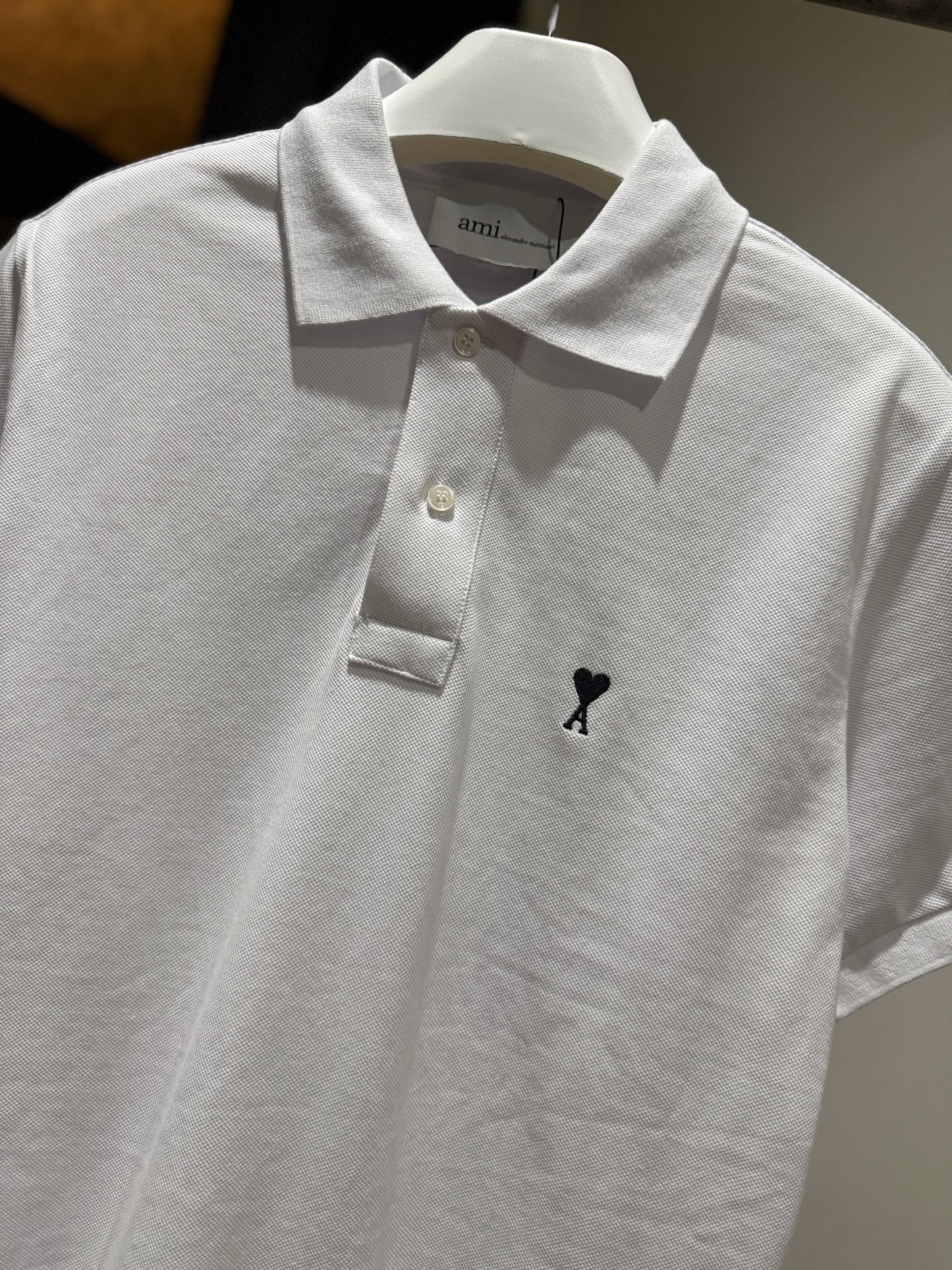 AMI de Coeur Short Sleeve Polo Shirt (White)