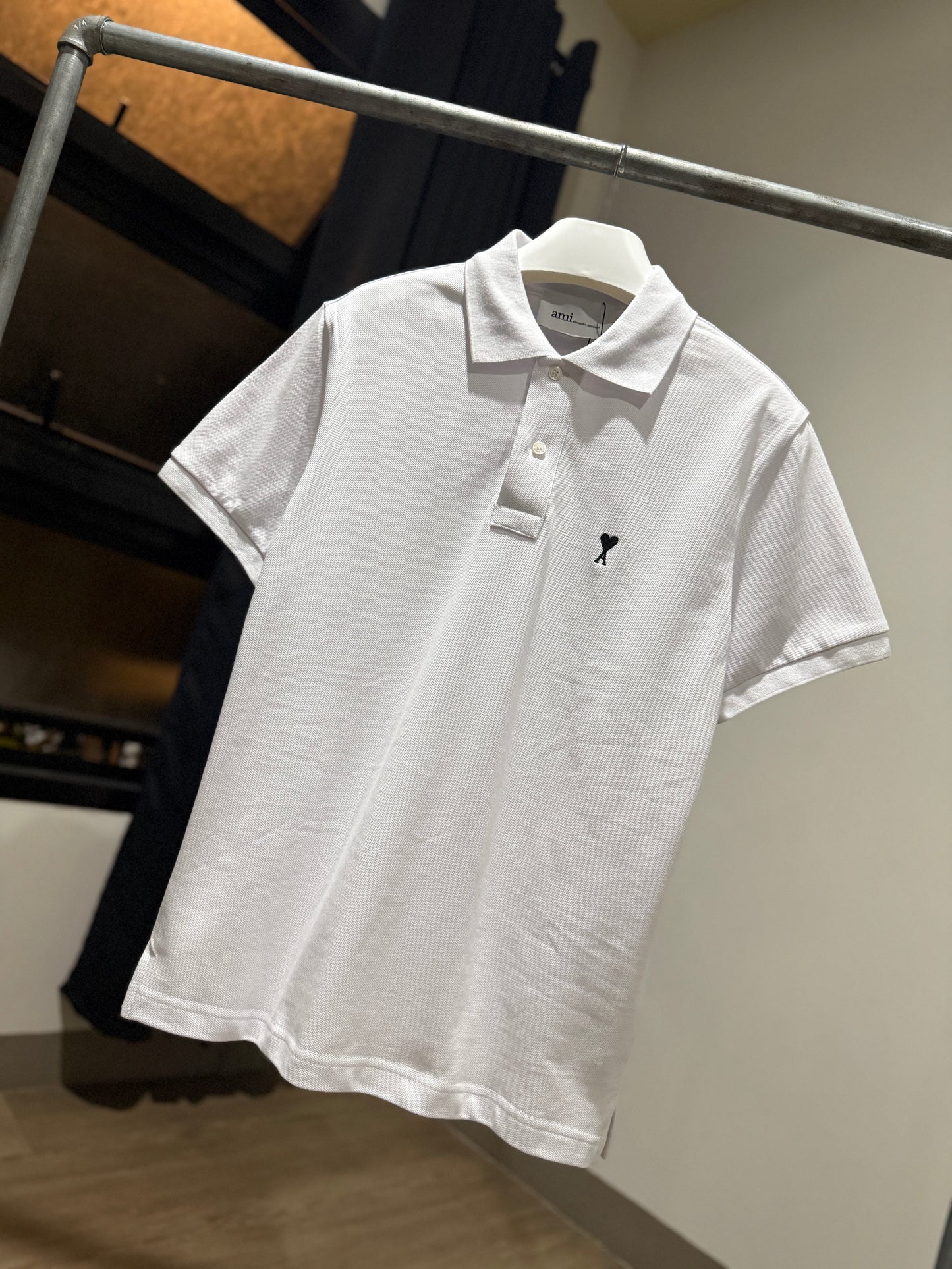 AMI de Coeur Short Sleeve Polo Shirt (White)