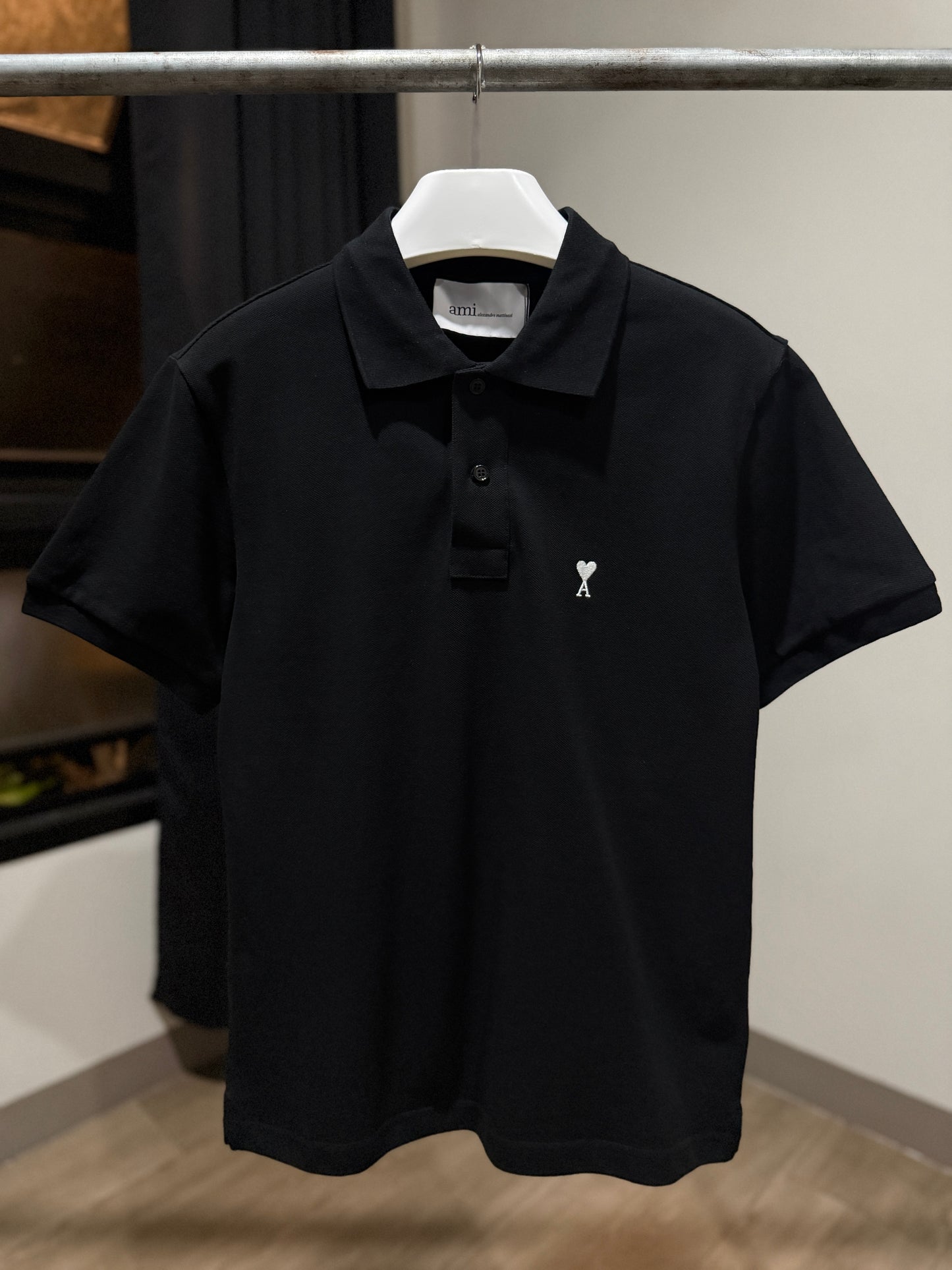 AMI de Coeur Short Sleeve Polo Shirt (Black)