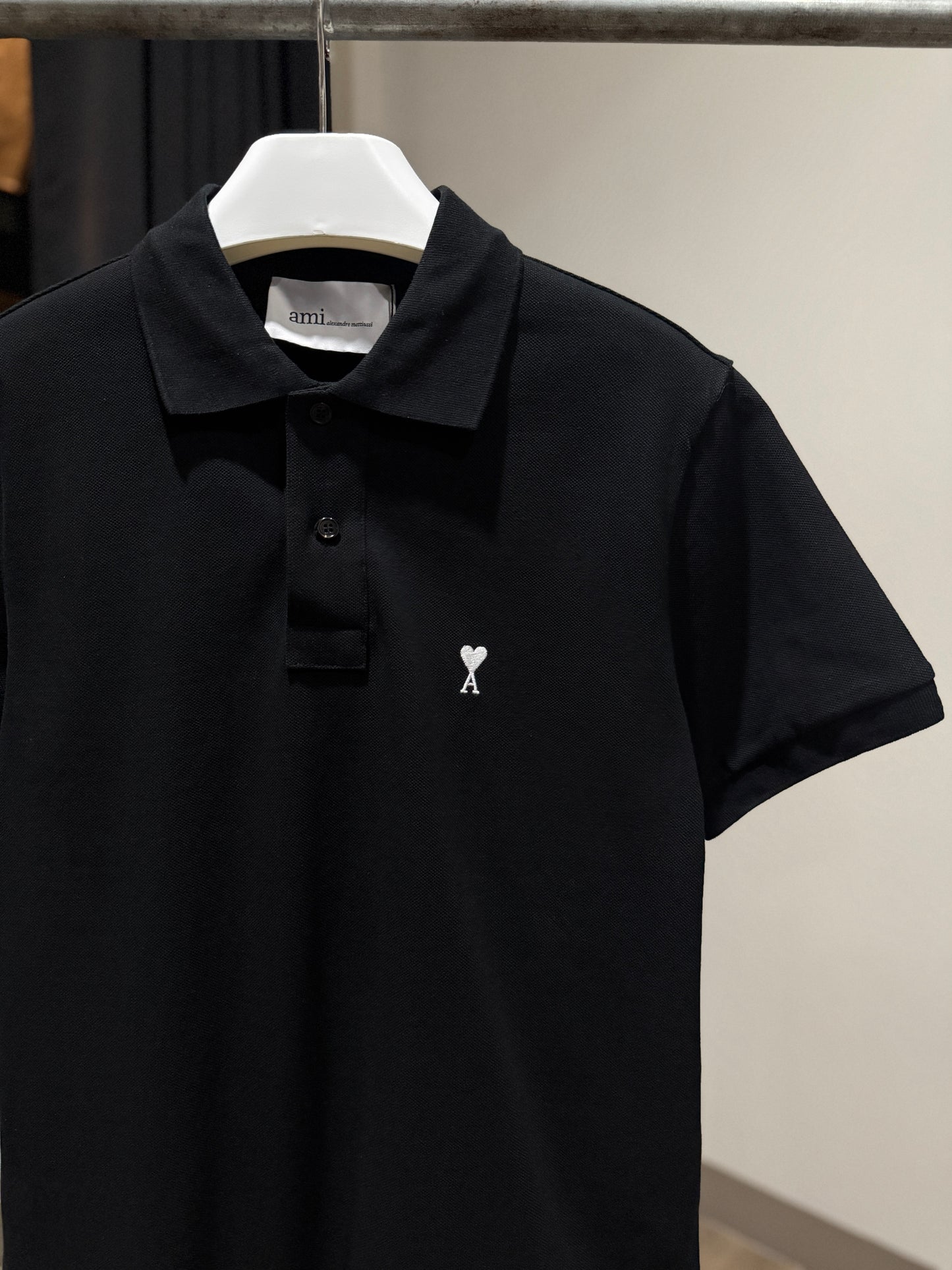 AMI de Coeur Short Sleeve Polo Shirt (Black)