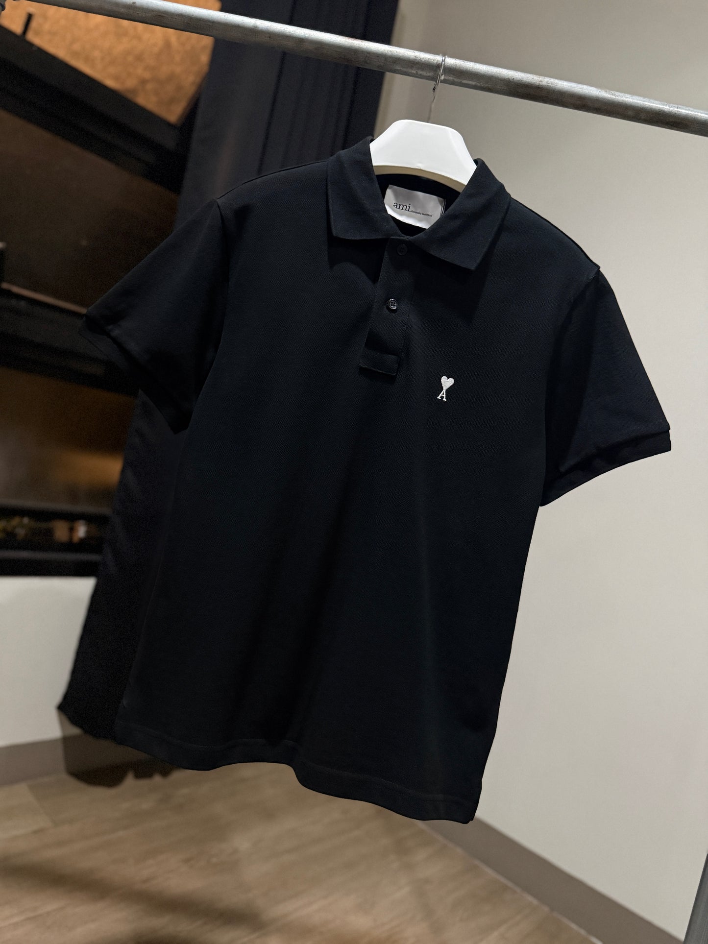AMI de Coeur Short Sleeve Polo Shirt (Black)