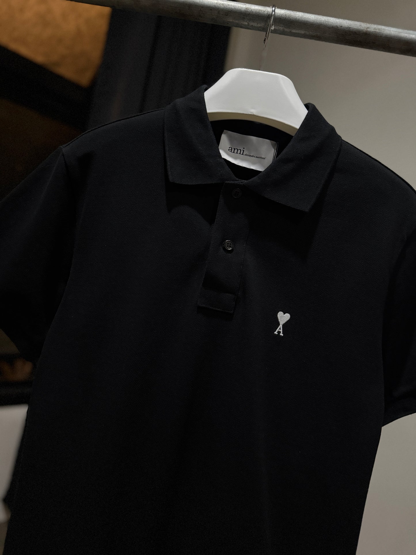 AMI de Coeur Short Sleeve Polo Shirt (Black)