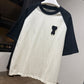 AMI de Coeur Knitted Patch Shirt (White/Black)