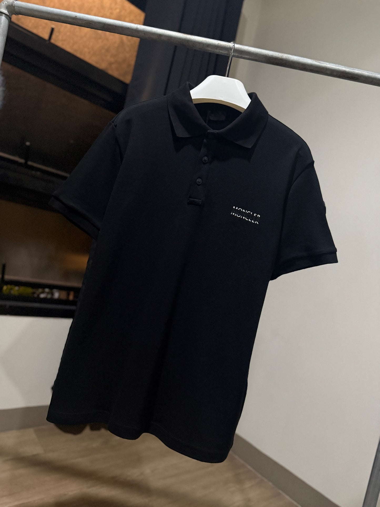 Moncler Button Polo Shirt (Black)