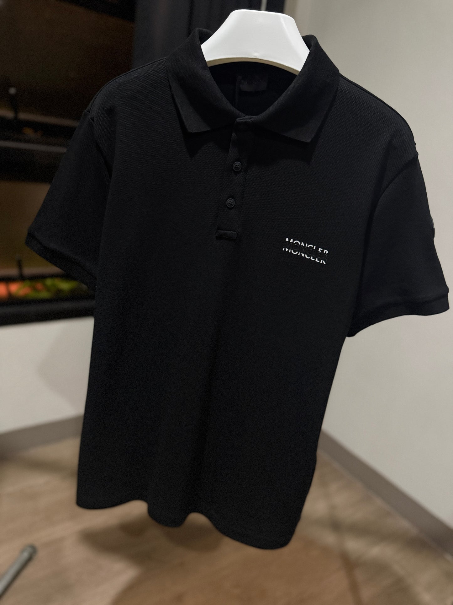 Moncler Button Polo Shirt (Black)