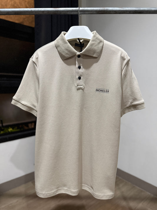 Moncler Button Polo Shirt (White Ivory)