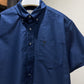 AMI de Coeur Embroidered Cotton Boxy Shirt (Boxy/Navy)
