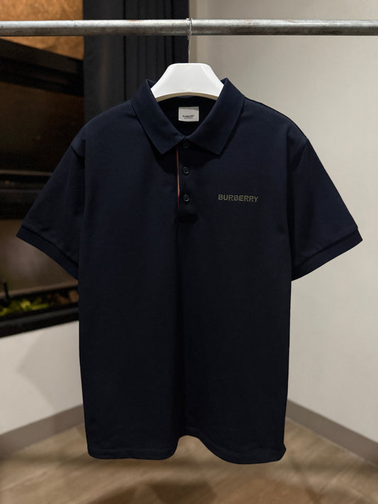 Burberry Polo Shirt with Lapel (Navy)