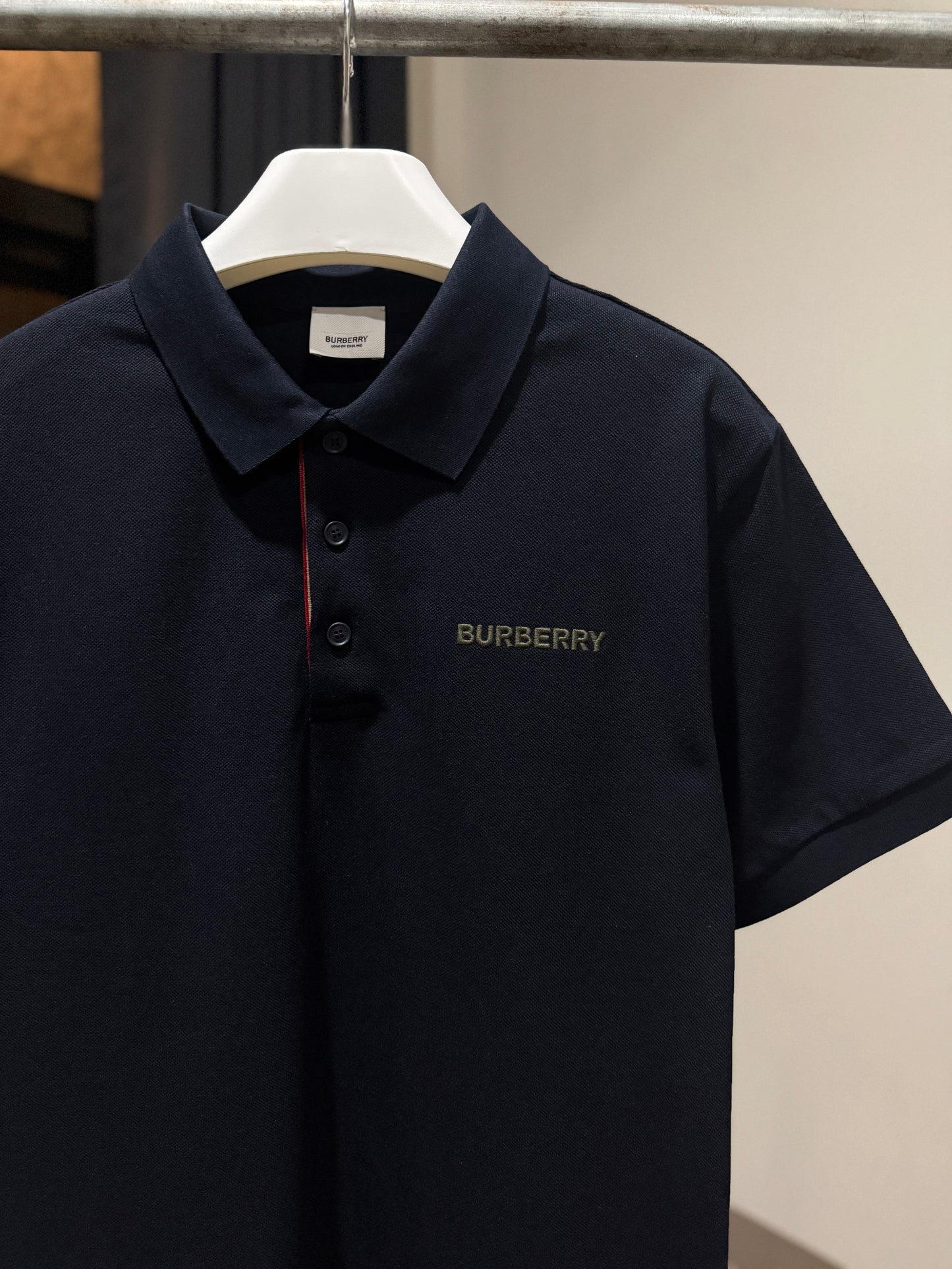 Burberry Polo Shirt with Lapel (Navy)