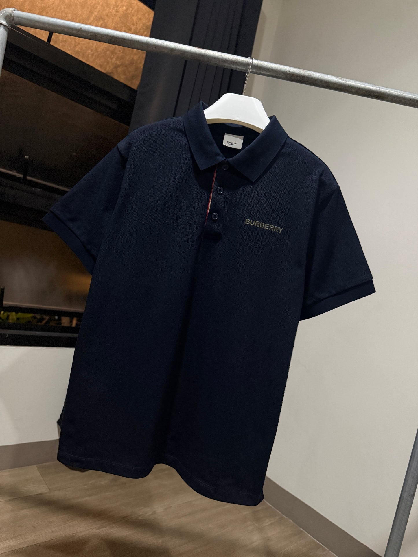 Burberry Polo Shirt with Lapel (Navy)