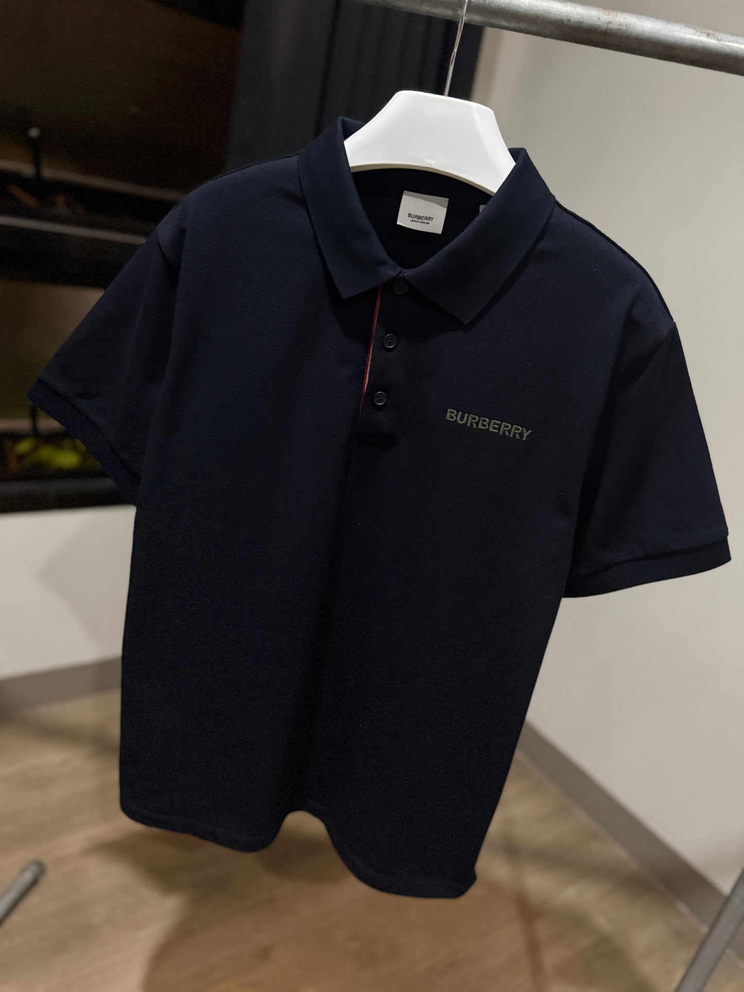 Burberry Polo Shirt with Lapel (Navy)