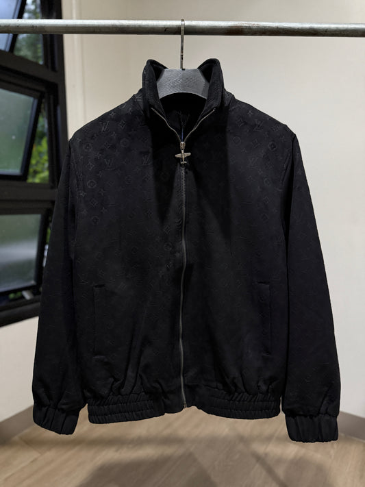 Louis Vuitton Debossed Suede Tracksuit Jacket (Black)