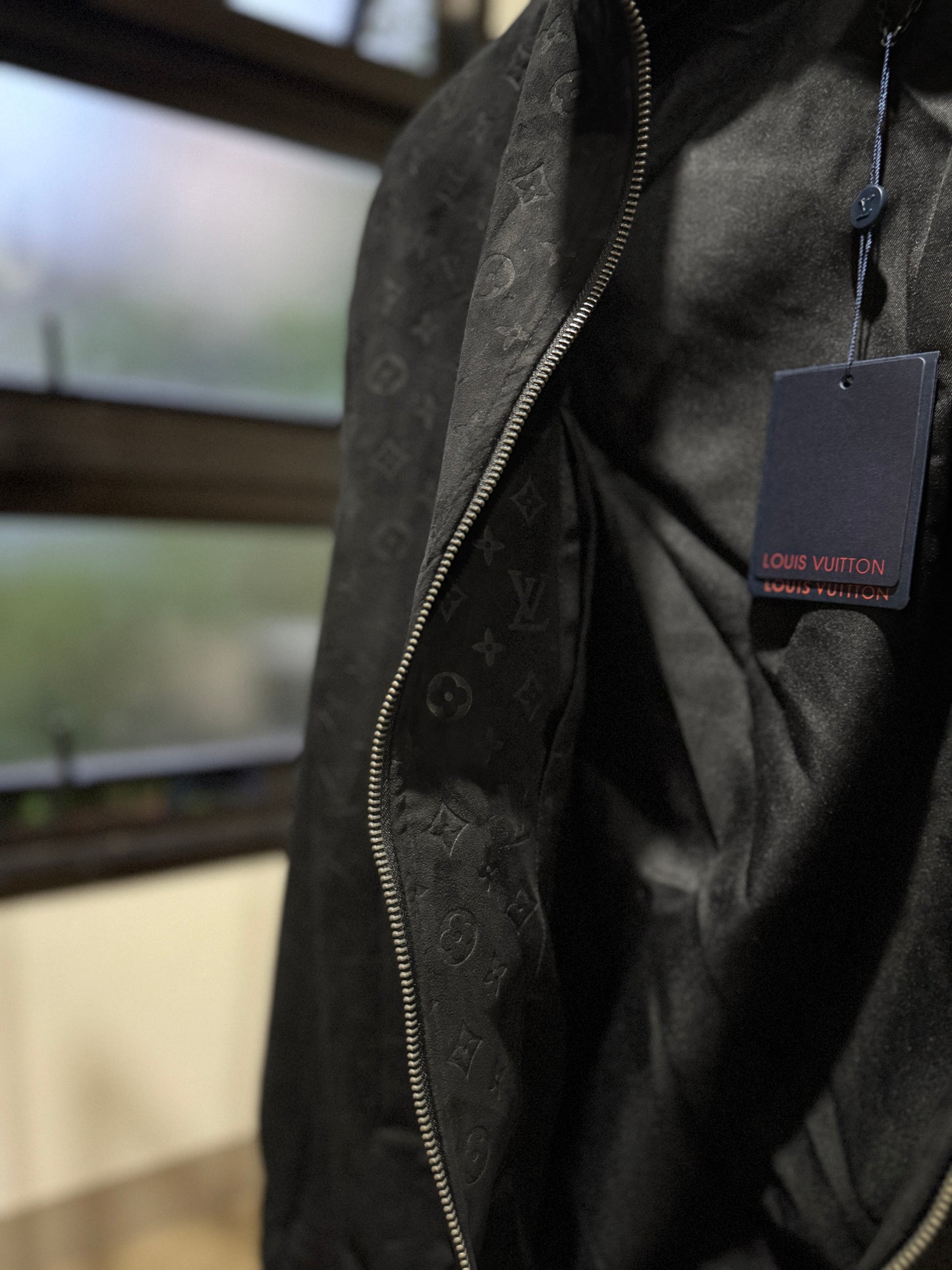 Louis Vuitton Debossed Suede Tracksuit Jacket (Black)