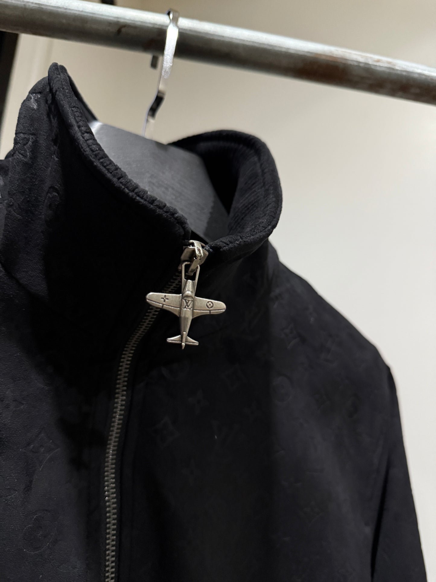 Louis Vuitton Debossed Suede Tracksuit Jacket (Black)