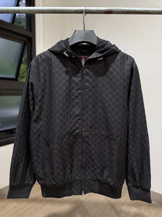 Gucci Zip Monogram Hooded Jacket
