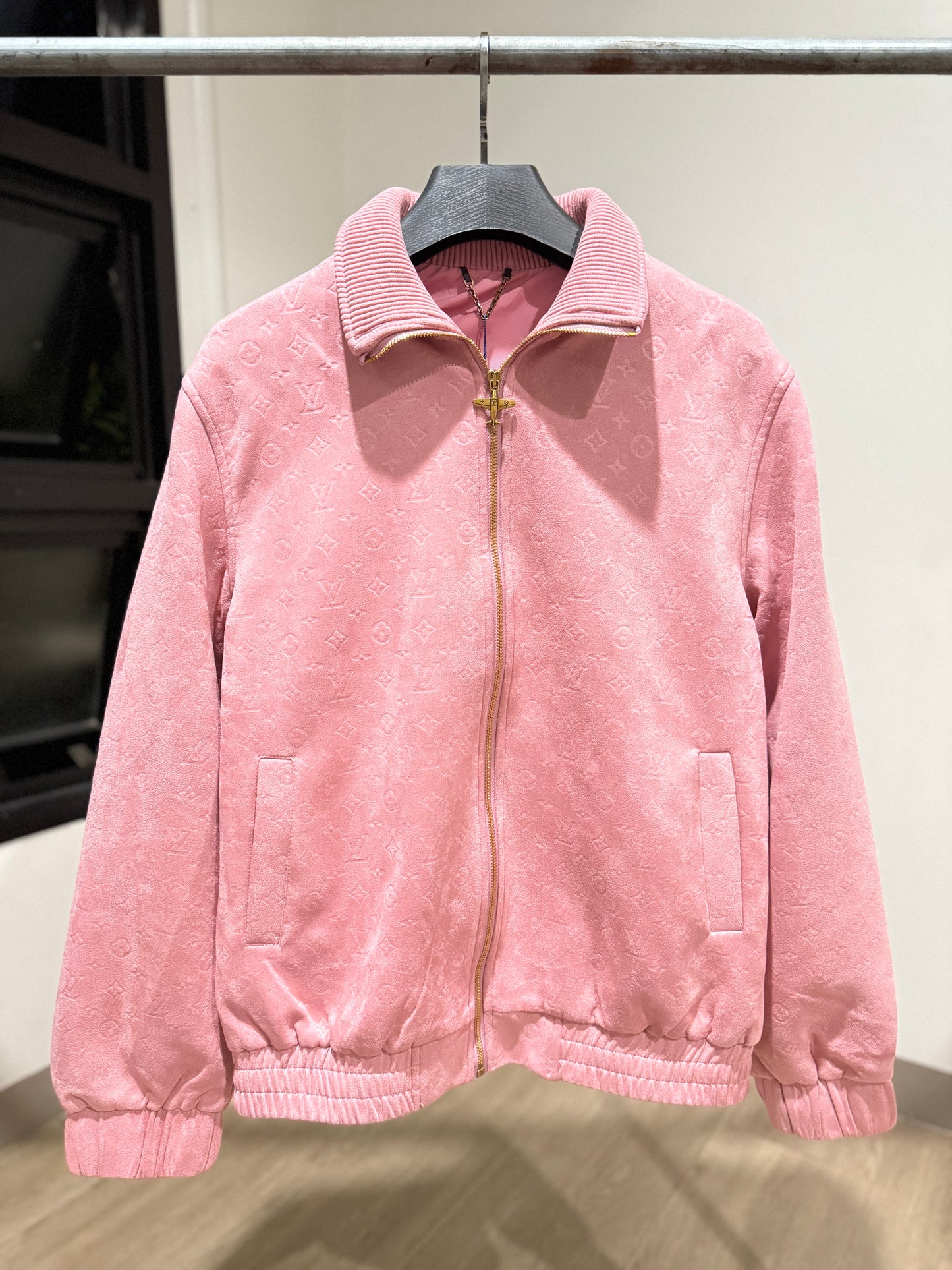 Louis Vuitton Debossed Suede Tracksuit Jacket (Pink)