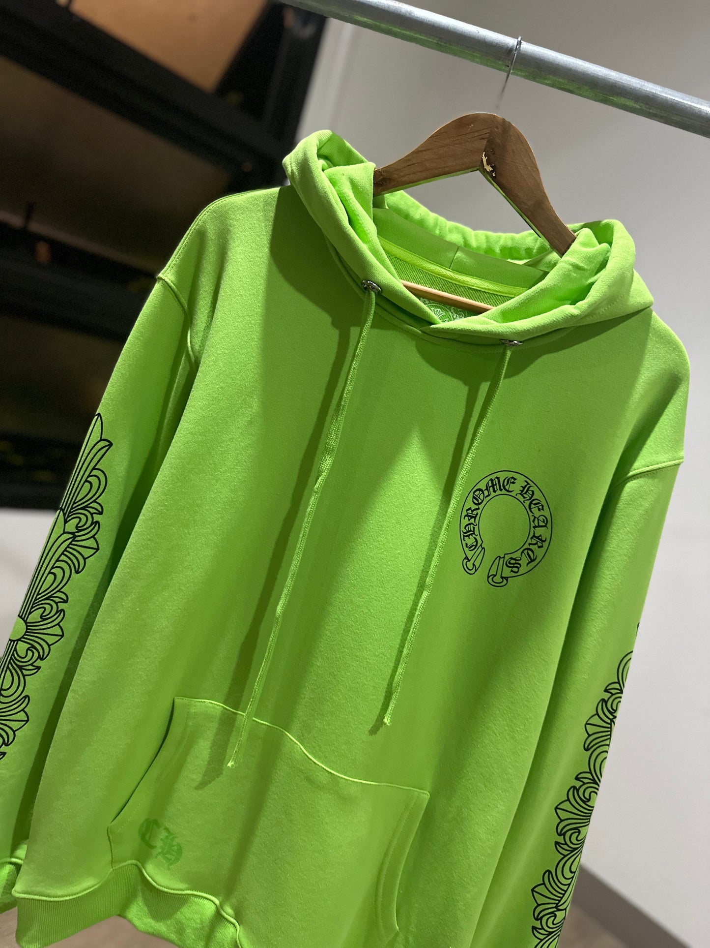 Chrome Hearts Neon Green Miami Exclusive Hoodie