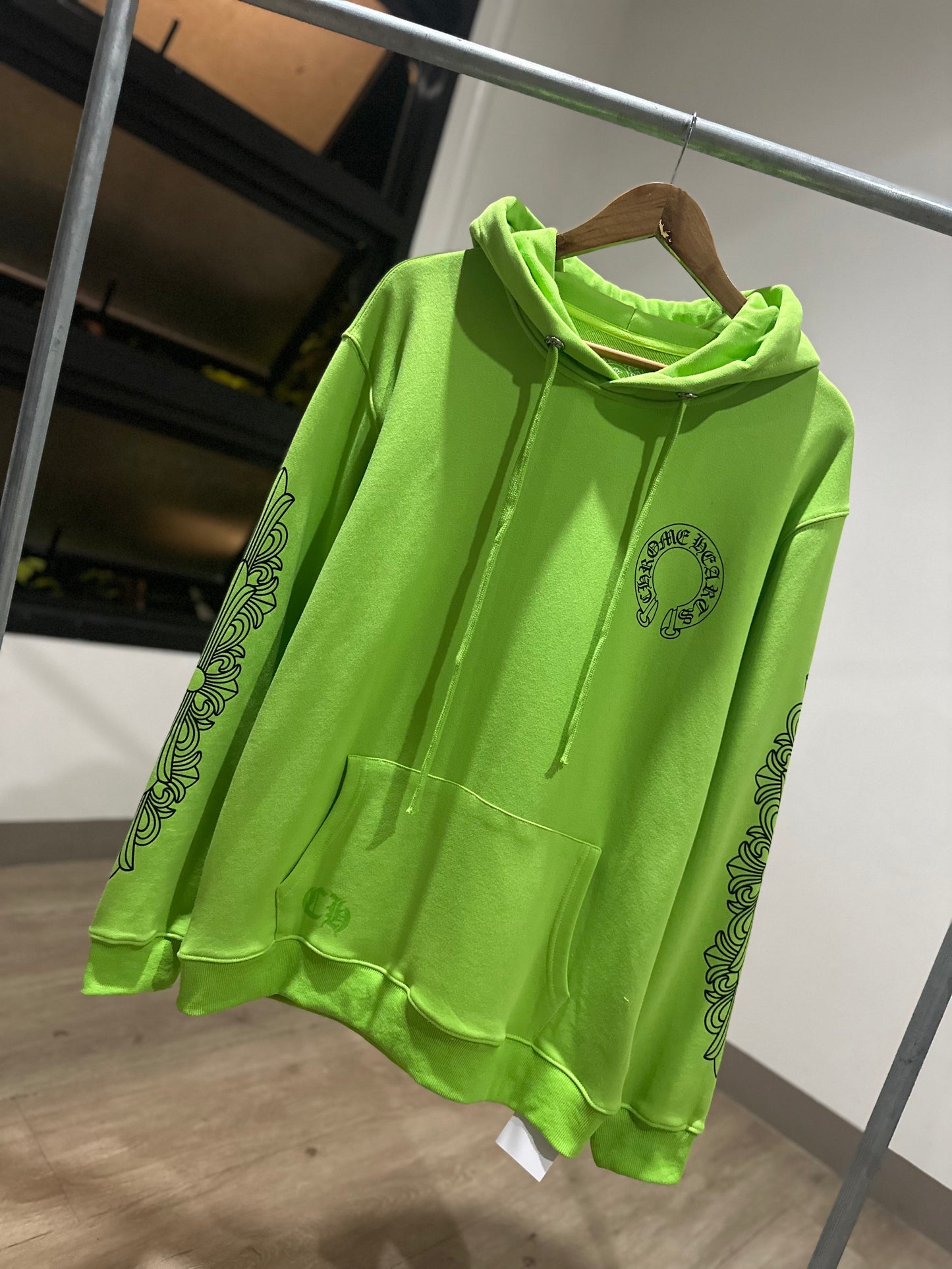 Chrome Hearts Neon Green Miami Exclusive Hoodie